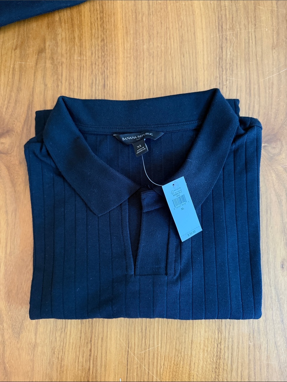 Banana Republic Men’s Black Ribbed Polo